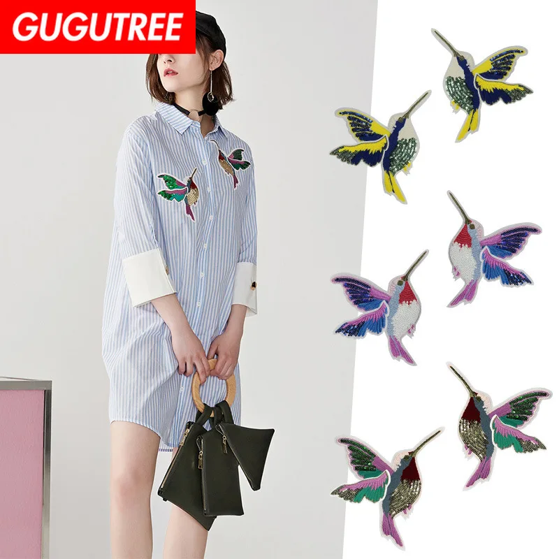 GUGUTREE embroidery Sequins big wings patches bird patches badges applique patches for clothing XC-304
GUGUTREE embroidery Sequins big wings patches bird patches badges applique patches for clothing XC-304