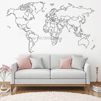 World Map Wall Sticker For Bedroom Decorative Removable Adhesive Vinyl Wall Decal Creative Home Decor New Design LC459 image