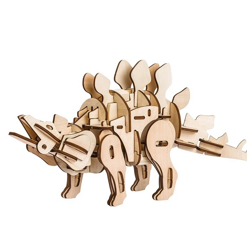 Puzzle Interactif Dinosaure Stegosaurus 3D DIY En Bois Jouet pour Enfants et Adultes HTB1tQsqilmWBuNkSndVq6AsApXag
