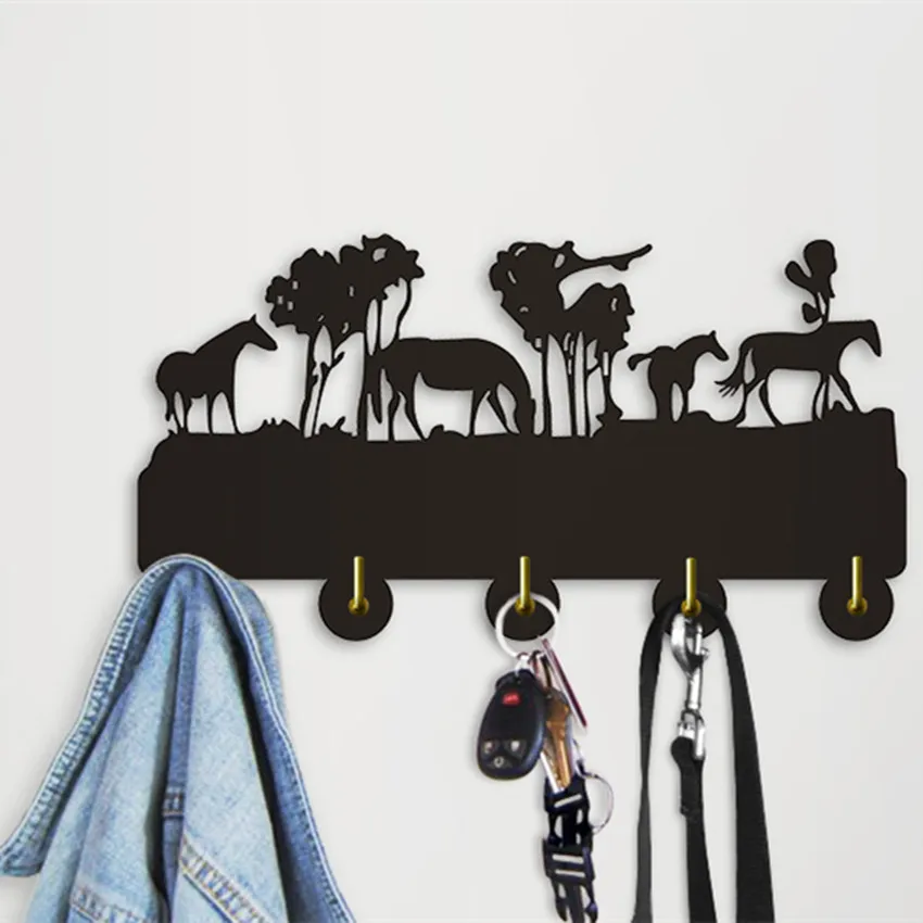 1 шт лошадей в осины декоративные крючки тема животных стены вешалка современные