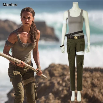 Movie Tomb Raider Cosplay Costume Lara Outfit Halloween Vest Pants Full Set Carnival Party Heroine Set Custom Made Adult Women 
Movie Tomb Raider Cosplay Costume Lara Outfit Halloween Vest Pants Full Set Carnival Party Heroine Set Custom Made Adult Women