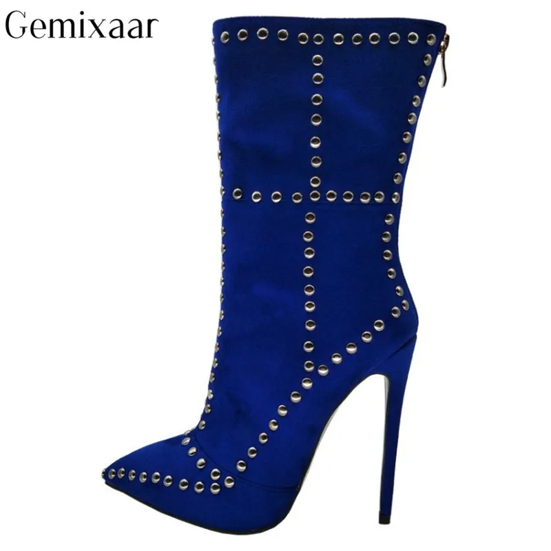 New Coming Multy Colors Kid Suede Studded Dot Rivet Women Shoes Mature Pointed Toe High Stiletto Heels Ankle Boots Woman
New Coming Multy Colors Kid Suede Studded Dot Rivet Women Shoes Mature Pointed Toe High Stiletto Heels Ankle Boots Woman
