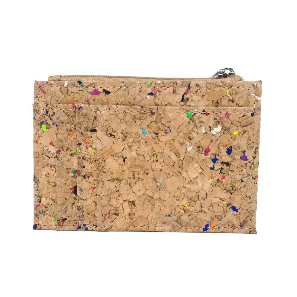 slim cork card wallet with zipper coin pocket (1)