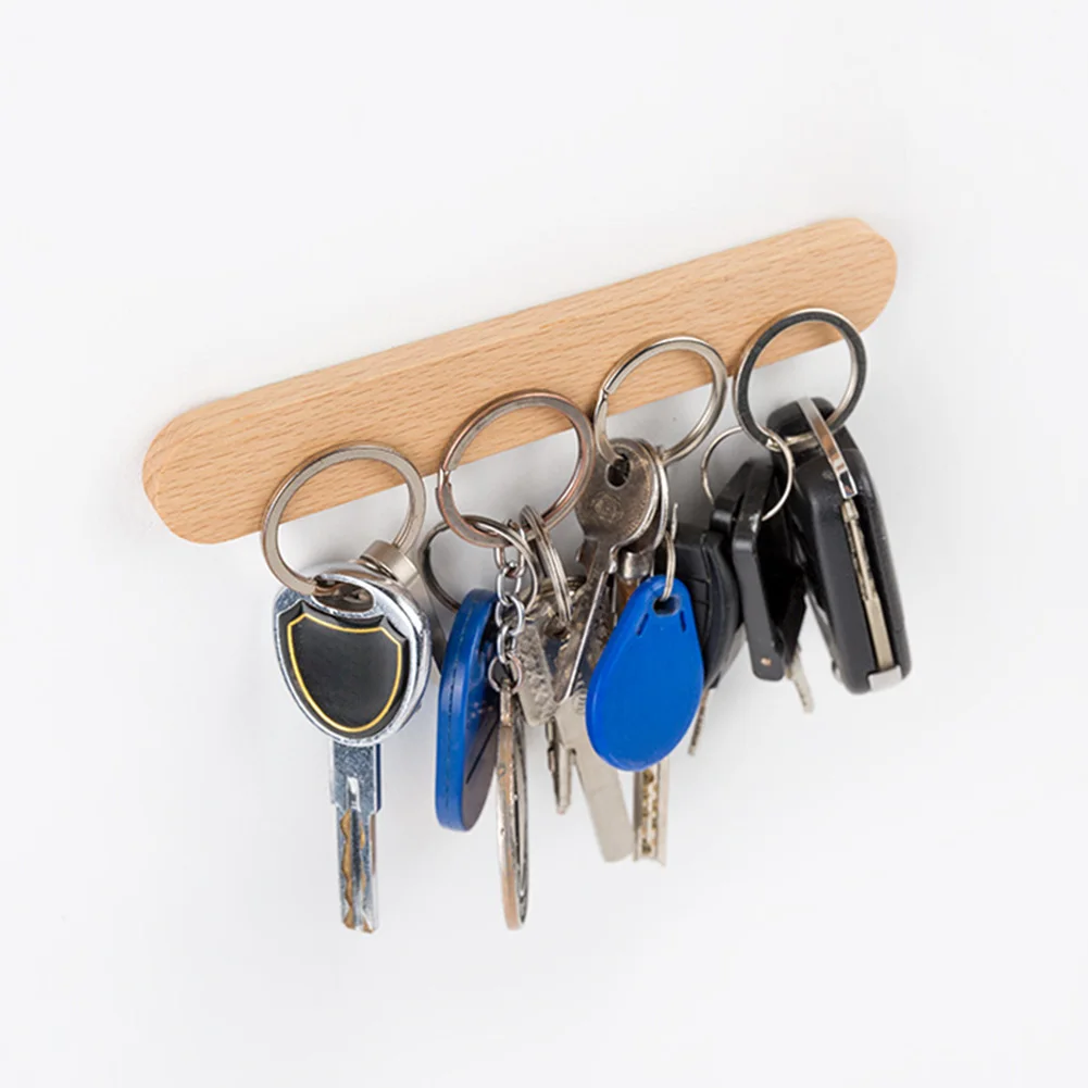 6.5cm,Beech Magnet Key Hook Strong Magnetic Key Holder Wooden Suction Storage Hanger Organizer Home Supplies No Drilling 