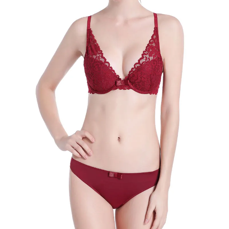 Sexy dark red underwear lace embroidery cotton brassiere comfortable adjusted push up bra set new women lingerie panties set
Sexy dark red underwear lace embroidery cotton brassiere comfortable adjusted push up bra set new women lingerie panties set