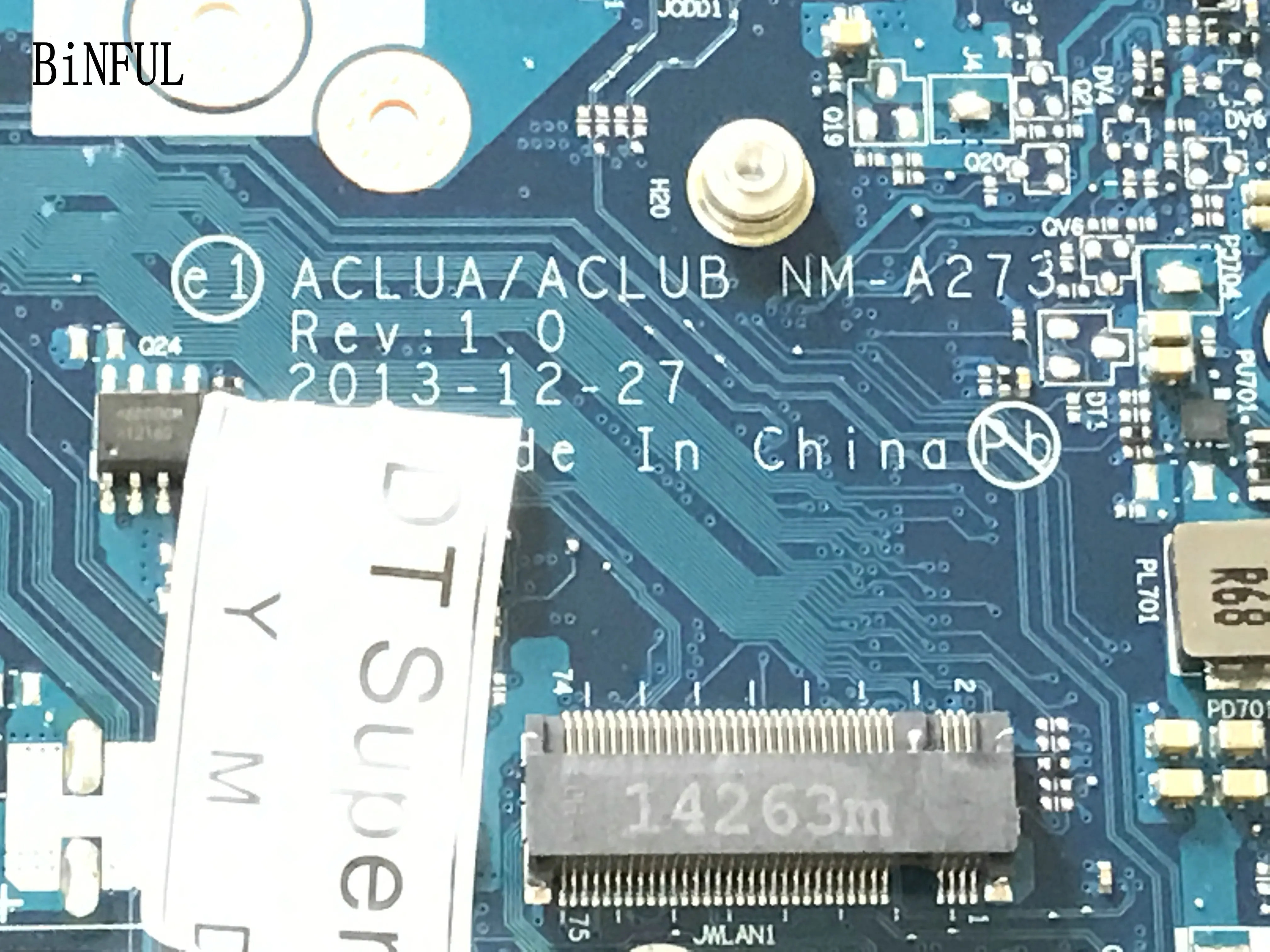 BiNFUL доступная 100% новая материнская плата ACLUA/ACLUB NM-A273 для ноутбука LENOVO G50-70M с