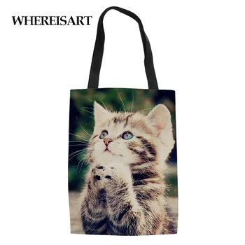 WHEREISART Cute Praying Cat Reusable Large Trolley Women Grocery Shopping Bags Portable Cloth Bag Foldable Tote Handbags Girls
WHEREISART Cute Praying Cat Reusable Large Trolley Women Grocery Shopping Bags Portable Cloth Bag Foldable Tote Handbags Girls
