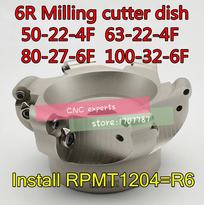 EMR6R 50-22-4F 63-22-4F 80-27-6F 100-32-6F CNC R6 Milling cutter dish Install RPMT1204 Carbide insert Free shipping
EMR6R 50-22-4F 63-22-4F 80-27-6F 100-32-6F CNC R6 Milling cutter dish Install RPMT1204 Carbide insert Free shipping