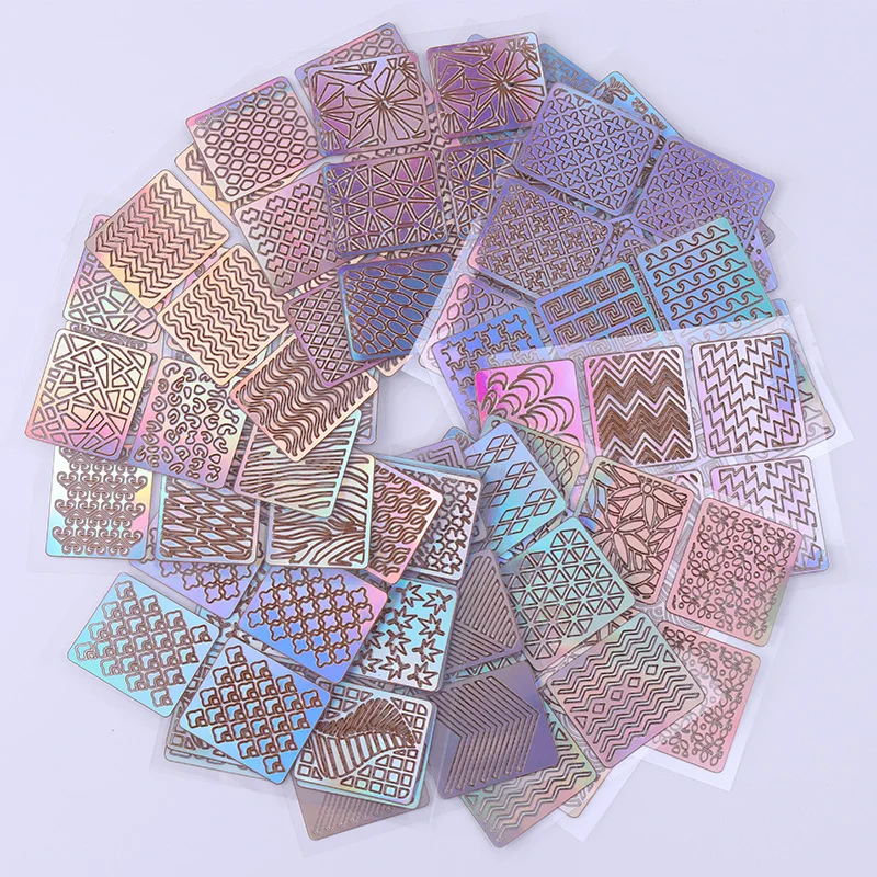 24 Sheets Laser Hollow Stickers Nail Vinyls Set 6.8*8.8cm Transfer Guide Heart Star Fish Pattern Stencil Hollow Stickers
24 Sheets Laser Hollow Stickers Nail Vinyls Set 6.8*8.8cm Transfer Guide Heart Star Fish Pattern Stencil Hollow Stickers