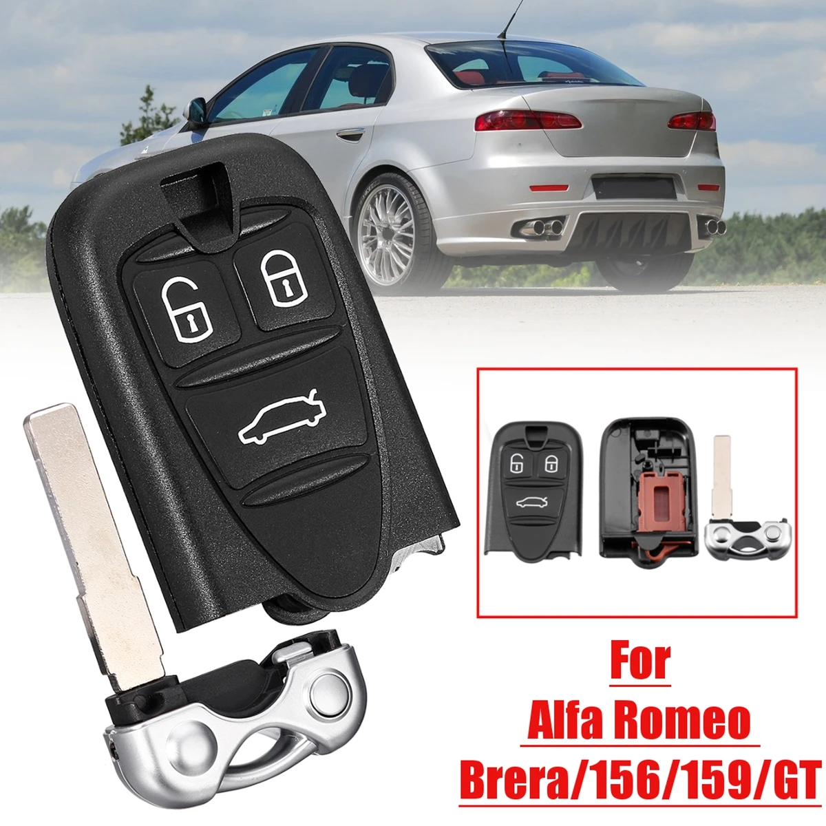 For Alfa Romeo Brera/156 1997-2005/159 /GT Brera for Spider 3 Buttons Replacement Remote Control Housing Car Key Fob Shell
For Alfa Romeo Brera/156 1997-2005/159 /GT Brera for Spider 3 Buttons Replacement Remote Control Housing Car Key Fob Shell