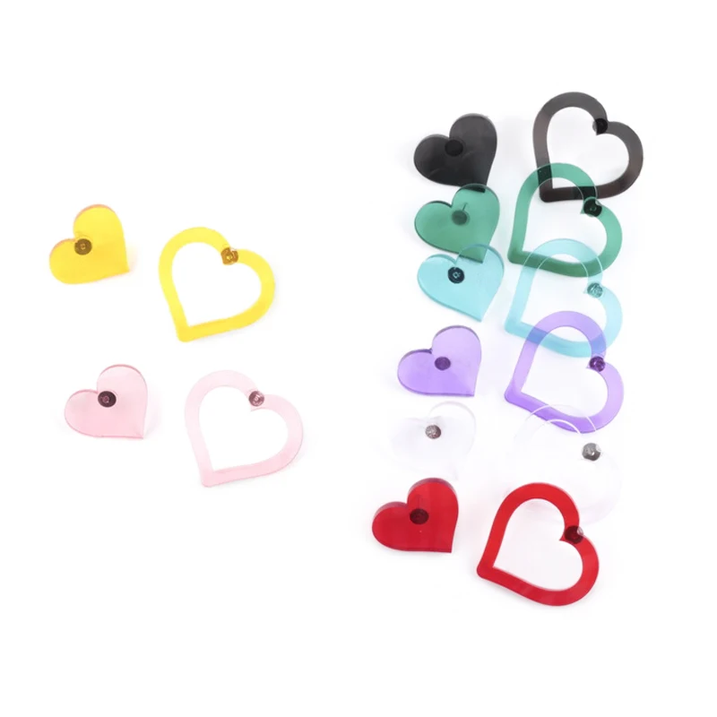 Fashion 8 Colors Candy Color Clear Hollow Out Heart Stud Earrings For Women Cute Asymmetry Love Heart Acrylic Earrings E18175
Fashion 8 Colors Candy Color Clear Hollow Out Heart Stud Earrings For Women Cute Asymmetry Love Heart Acrylic Earrings E18175