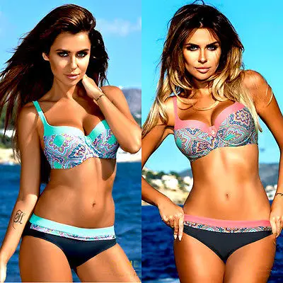 Women Two Pieces Print Push-up Padded Bikini Set Swimwear Swimsuit Brazilian Triangle Low Waist Monokini Bathing Suits Beachwear
Women Two Pieces Print Push-up Padded Bikini Set Swimwear Swimsuit Brazilian Triangle Low Waist Monokini Bathing Suits Beachwear