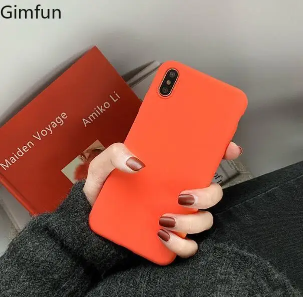 Gimfun Fashion Orange Solid Phone Case for Iphone Xs Max Xr Candy Scrub Silicon Case for Iphone 6s 7 8plus X Soft Back Cover
Gimfun Fashion Orange Solid Phone Case for Iphone Xs Max Xr Candy Scrub Silicon Case for Iphone 6s 7 8plus X Soft Back Cover