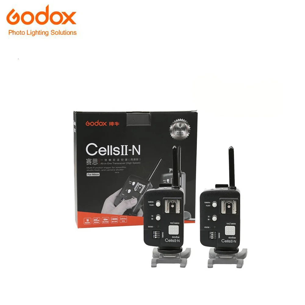 Godox 2pcs(Kit) Cells-II All-in-One Wireless Remote Studio Speedlite Trigger Transmitter Receiver for NIKON Camera
Godox 2pcs(Kit) Cells-II All-in-One Wireless Remote Studio Speedlite Trigger Transmitter Receiver for NIKON Camera