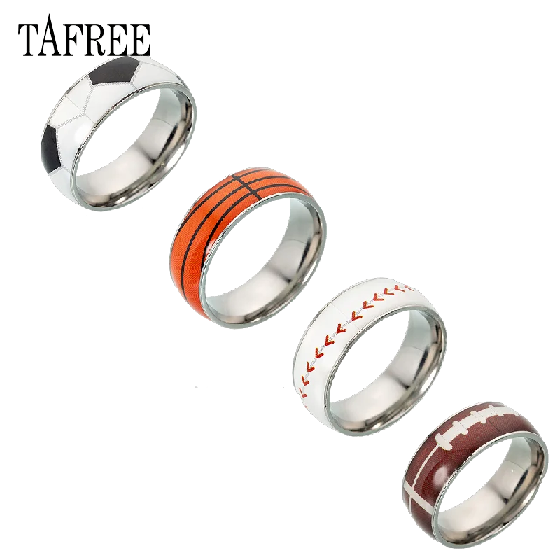 TAFREE Ball Ring Titanium Stainless steel Football, Basketball, Baseball, men women new strange special Jewelry RI03
TAFREE Ball Ring Titanium Stainless steel Football, Basketball, Baseball, men women new strange special Jewelry RI03