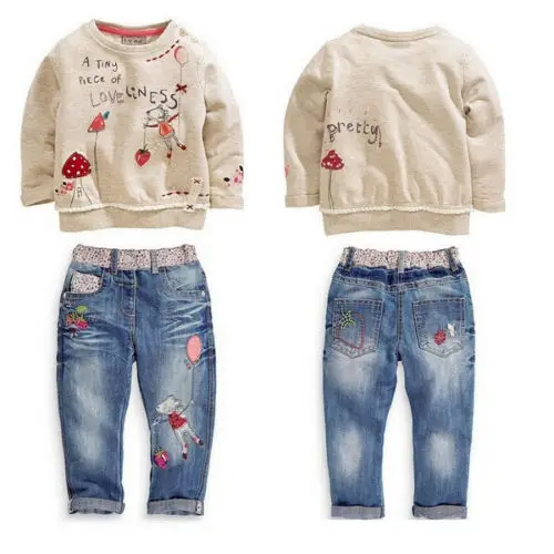 Kids Baby Girls Clothing Cartoon Sweater Long Sleeve Tops Jeans Denim Pants suit Clothes Set 2-7Y 2019
Kids Baby Girls Clothing Cartoon Sweater Long Sleeve Tops Jeans Denim Pants suit Clothes Set 2-7Y 2019
