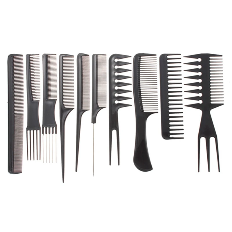 New 10pcs Black Plastic Salon Hair Comb Set Professional Barbers Hairdressing Hair Styling Tools For Barber
New 10pcs Black Plastic Salon Hair Comb Set Professional Barbers Hairdressing Hair Styling Tools For Barber