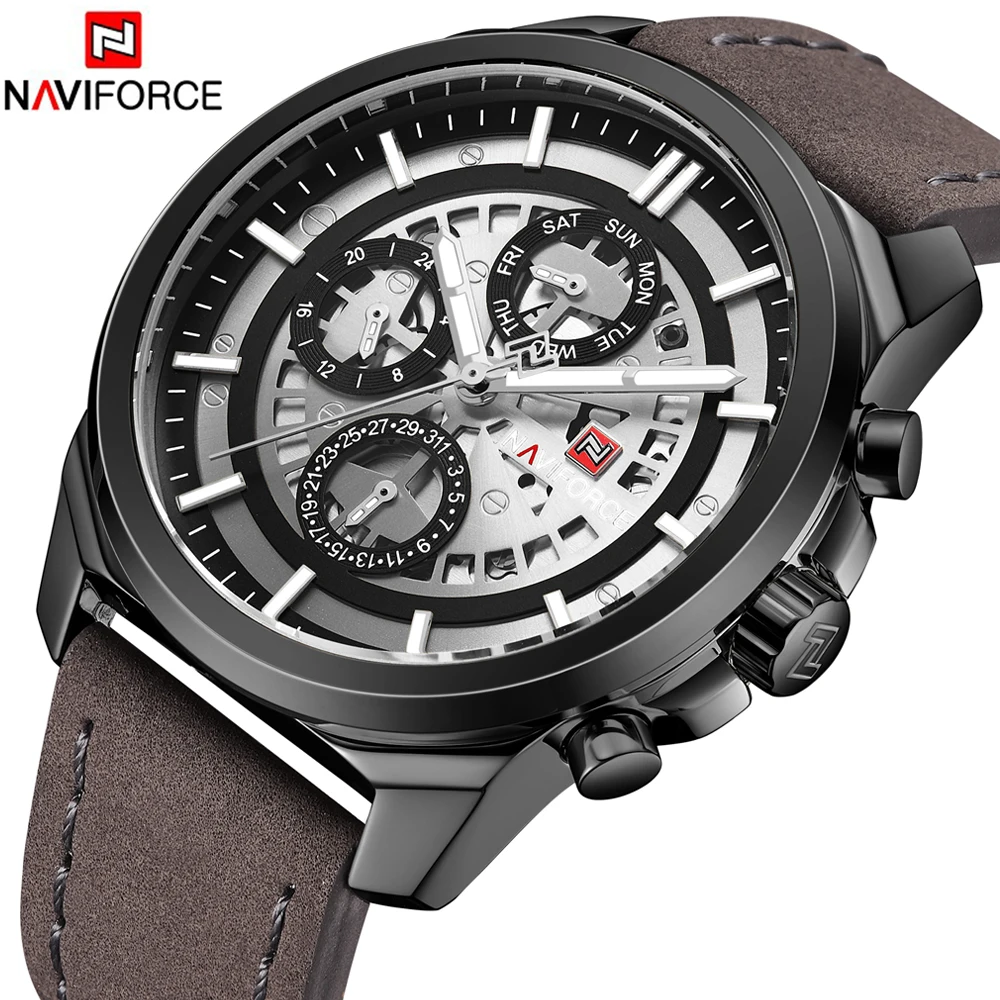 NAVIFORCE Mens Watches Top Brand Luxury Waterproof 24 hour Date Quartz Watch Man Leather Sport Wrist Watch Men Waterproof Clock
NAVIFORCE Mens Watches Top Brand Luxury Waterproof 24 hour Date Quartz Watch Man Leather Sport Wrist Watch Men Waterproof Clock