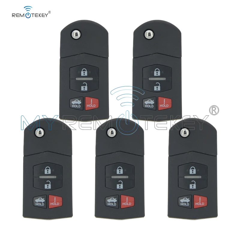 Чехол для автомобильного ключа Remtekey 5 Сменный телефона 4 кнопки BGBX1T478SKE12501 Mazda 3 6