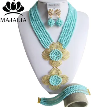 Nigerian wedding African beads jewelry set crystal Light Teal Blue necklace bracelet earrings A well-known brand Majalia Y-29
Nigerian wedding African beads jewelry set crystal Light Teal Blue necklace bracelet earrings A well-known brand Majalia Y-29
