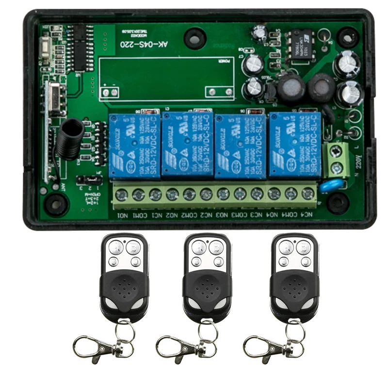AC85V 110V 220V 250V 4CH RF беспроводной переключатель системы дистанционного управления 3 передатчик и 1 приемник релейный приемник умный дом переключатель
AC85V 110V 220V 250V 4CH RF беспроводной переключатель системы дистанционного управления 3 передатчик и 1 приемник релейный приемник умный дом переключатель