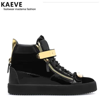 Black Patchwork Men Casual Shoes Lace Up Gold Metal Sneaker Side Zipper Flat Thick Bottom Creepers Zapatillas Hombre Shoes 
Black Patchwork Men Casual Shoes Lace Up Gold Metal Sneaker Side Zipper Flat Thick Bottom Creepers Zapatillas Hombre Shoes