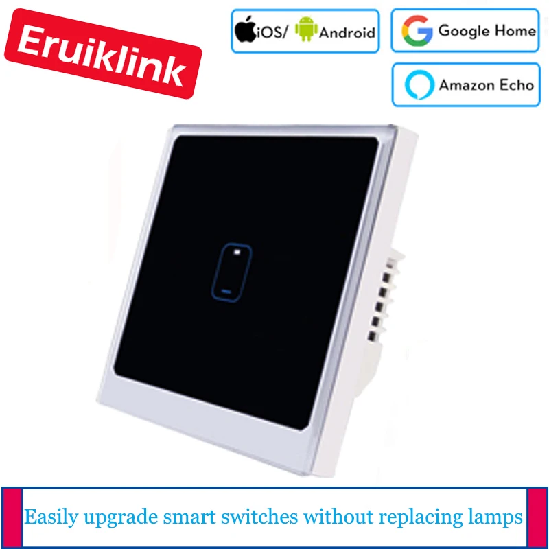 EU/UK Standard eWelink APP Control Light Switch, 1Gang Remote Control Switch Screen Light Switch Crystal Glass Panel smart home
EU/UK Standard eWelink APP Control Light Switch, 1Gang Remote Control Switch Screen Light Switch Crystal Glass Panel smart home