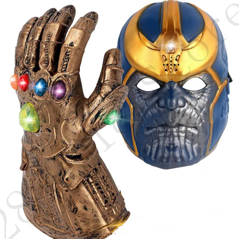 New Avengers Endgame Thanos Gem Iron Man Gloves Infinity Gauntlet Cosplay Mask Avengers LED Glove Masks Figure Toys With Box
New Avengers Endgame Thanos Gem Iron Man Gloves Infinity Gauntlet Cosplay Mask Avengers LED Glove Masks Figure Toys With Box
