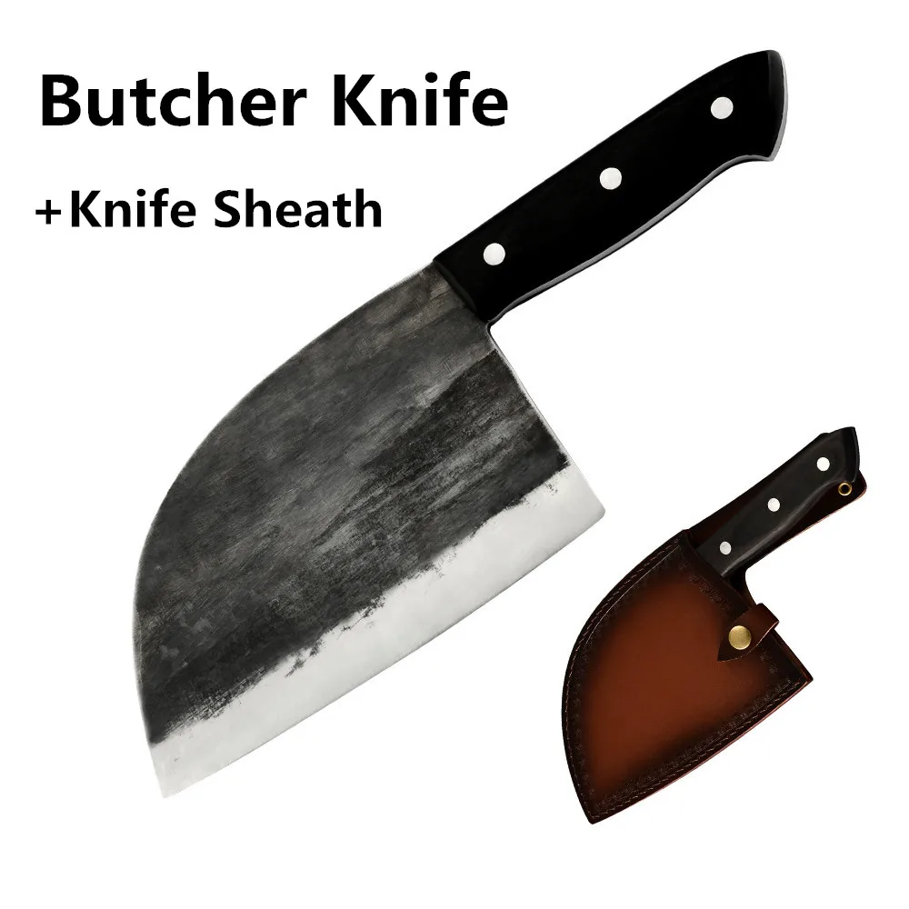 XYj Full Tang Butcher Knife Chinese Chopping Knives With Knife Sheath Handmade Forged High Carbon Clad Steel Kitchen Knives Tool
XYj Full Tang Butcher Knife Chinese Chopping Knives With Knife Sheath Handmade Forged High Carbon Clad Steel Kitchen Knives Tool
