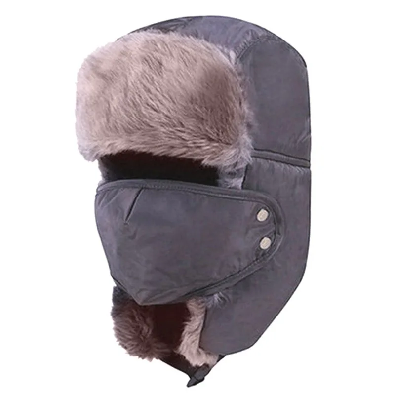 

Winter Fur Men Women Hats beanie Thick Warm Fleece Face Masks Protected Ear Ski Mask Hat Snowboard Cap Bicycle Windproof Caps