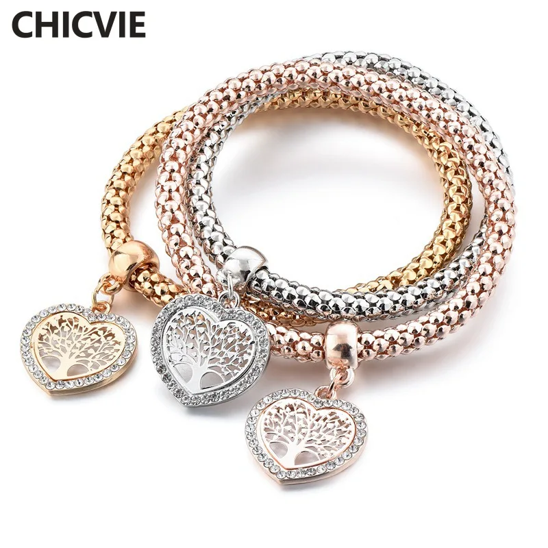 CHICVIE Christmas Gift LOVE Bangles & Bracelet Stretch Bracelets 3 pcs for Girls Women Teens Life Tree chain Bracelet SBR180086
CHICVIE Christmas Gift LOVE Bangles & Bracelet Stretch Bracelets 3 pcs for Girls Women Teens Life Tree chain Bracelet SBR180086