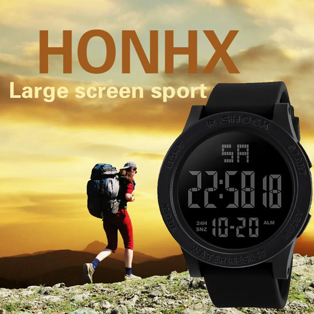 Masculino Mens Watches Fashion Waterproof Men's Boy LCD Digital Stopwatch Date Rubber Sport Wrist Watch For Men Relojes | Наручные