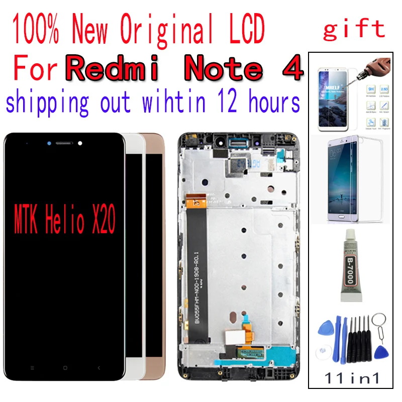 Original Xiaomi Redmi note 4 LCD Touch Screen digitizer note 4e LCD display with frame LCD Protective film soft case
Original Xiaomi Redmi note 4 LCD Touch Screen digitizer note 4e LCD display with frame LCD Protective film soft case