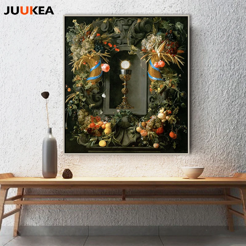 Chalice and Host with Garlands by Artist Jan Davidsz de Heem Classical art Canvas Print Painting Poster Wall Painting Home Decor
Chalice and Host with Garlands by Artist Jan Davidsz de Heem Classical art Canvas Print Painting Poster Wall Painting Home Decor