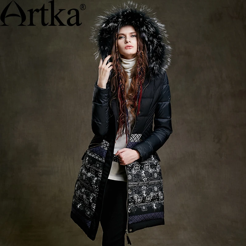 Artka Women's 2015 Winter Vintage Long Section 90% White Duck Coat Long-Sleeved Printed Comfortable Downcoat ZK15255D
Artka Women's 2015 Winter Vintage Long Section 90% White Duck Coat Long-Sleeved Printed Comfortable Downcoat ZK15255D