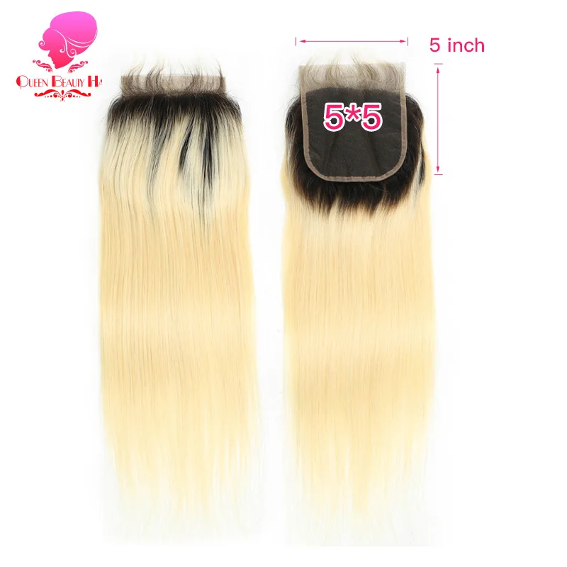 QUEEN 5x5 Lace Closure Ombre Blonde 1B 613 Platinum 8 - 22 Inch Remy Human Brazilian Straight Swiss Lace Closure With Baby Hair
QUEEN 5x5 Lace Closure Ombre Blonde 1B 613 Platinum 8 - 22 Inch Remy Human Brazilian Straight Swiss Lace Closure With Baby Hair