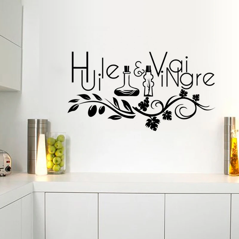 French Restaurant kitchen proverb Wall Stickers Home Decor PVC waterproof Art wallpaper JG1471 | Дом и сад