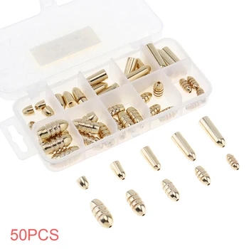 50PCS/Box Gold Bullet Copper 1.8g 3.5g 5g 7g 10g Copper Bob-Weight Balancer Pendant for Lure Fishing Accessories Tackles
50PCS/Box Gold Bullet Copper 1.8g 3.5g 5g 7g 10g Copper Bob-Weight Balancer Pendant for Lure Fishing Accessories Tackles
