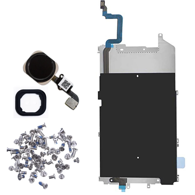 LCD Screen Back Metal Plate Shield with Home Button Expand Flex Cable + home button key + full set screws for IPhone 6 6 Plus
LCD Screen Back Metal Plate Shield with Home Button Expand Flex Cable + home button key + full set screws for IPhone 6 6 Plus
