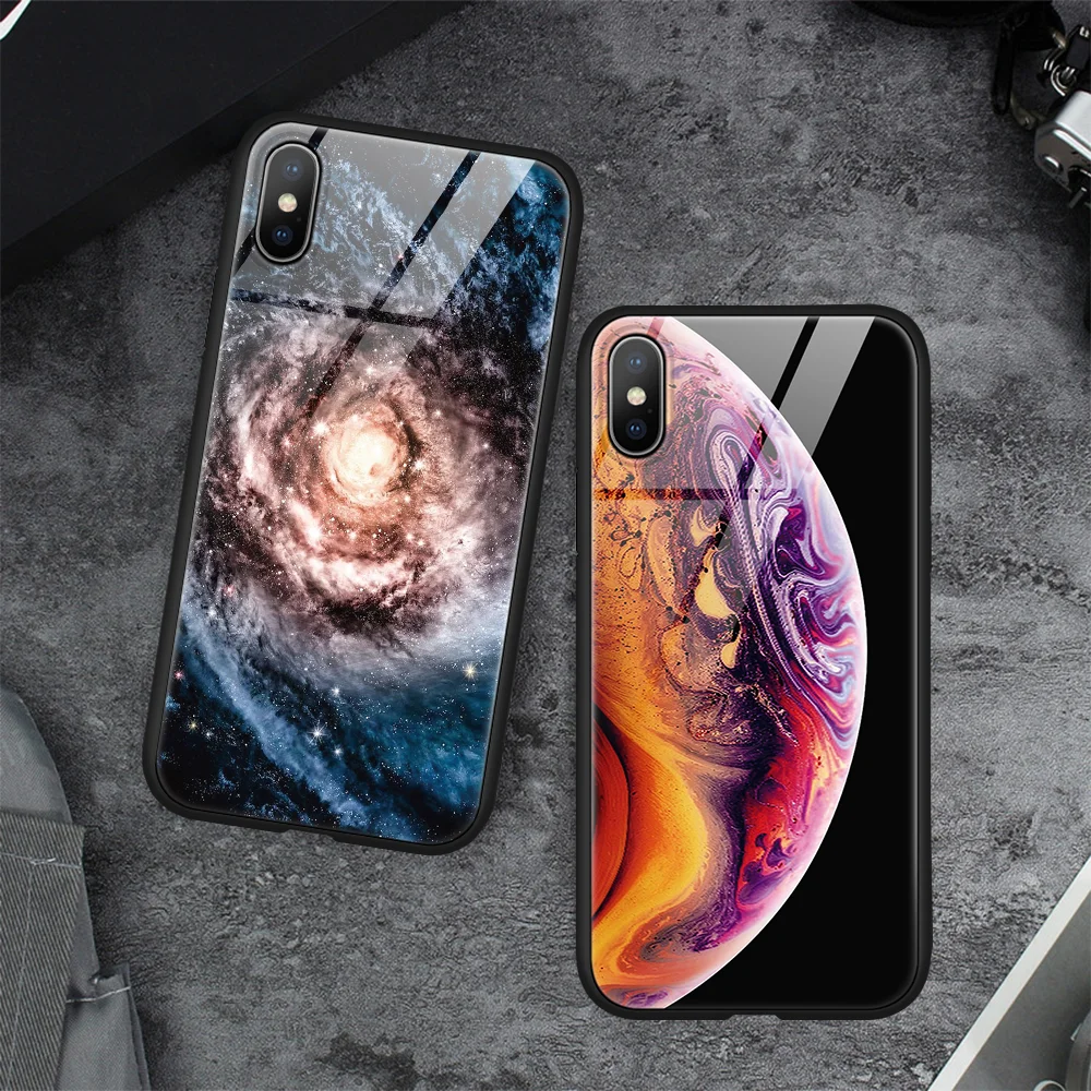 For iPhone X Case Tempered Glass TPU Phone Protective Universe Cover fundas For iPhone 6 6S 7 8 Plus XR X For iPhone XS Max Case
For iPhone X Case Tempered Glass TPU Phone Protective Universe Cover fundas For iPhone 6 6S 7 8 Plus XR X For iPhone XS Max Case