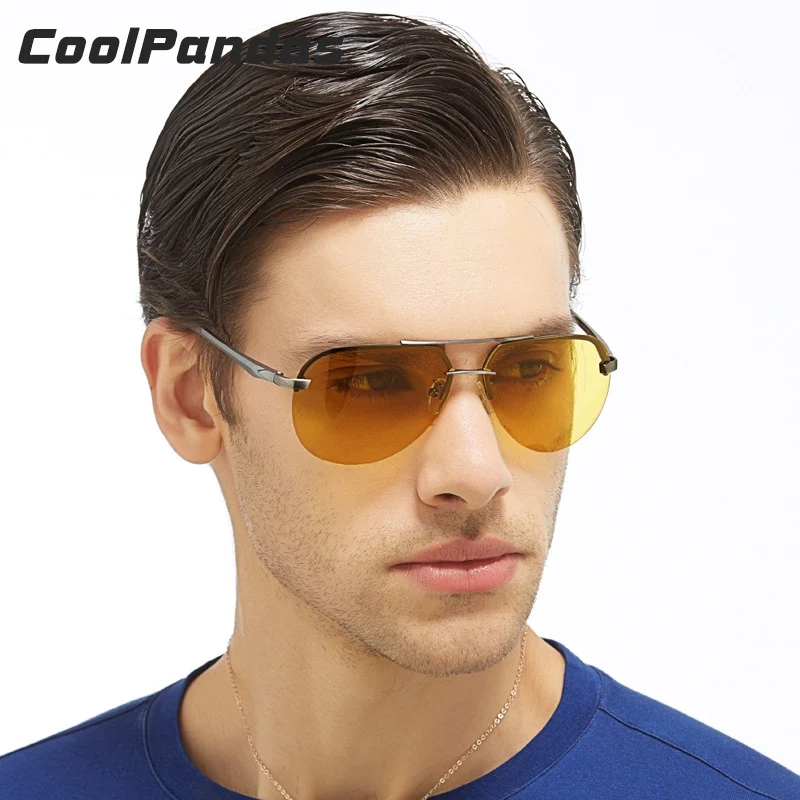 CoolPandas Rimless Yellow Polarized Sunglasses Men Night Vision Glasses HD Brand Designer Women Drivers Aviation Goggles Oculos
CoolPandas Rimless Yellow Polarized Sunglasses Men Night Vision Glasses HD Brand Designer Women Drivers Aviation Goggles Oculos