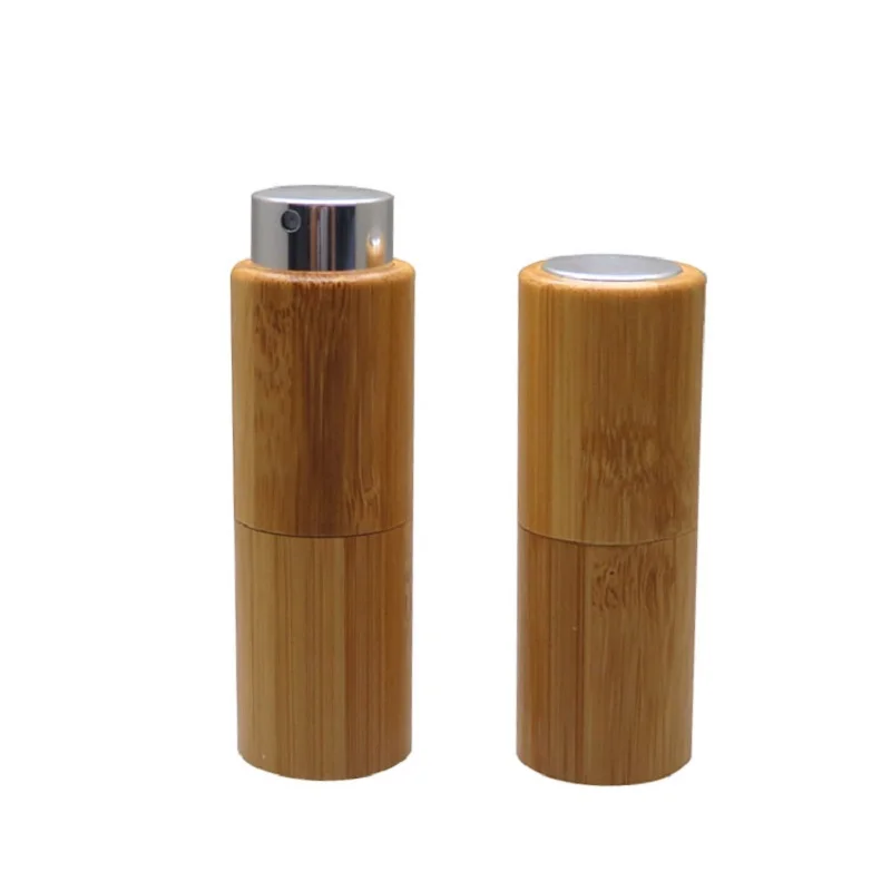 Creative Bamboo Perfume Bottle Empty Rotating Refillable Cosmetic Container Portable 10ML Spray Pump Packaging | Красота и здоровье