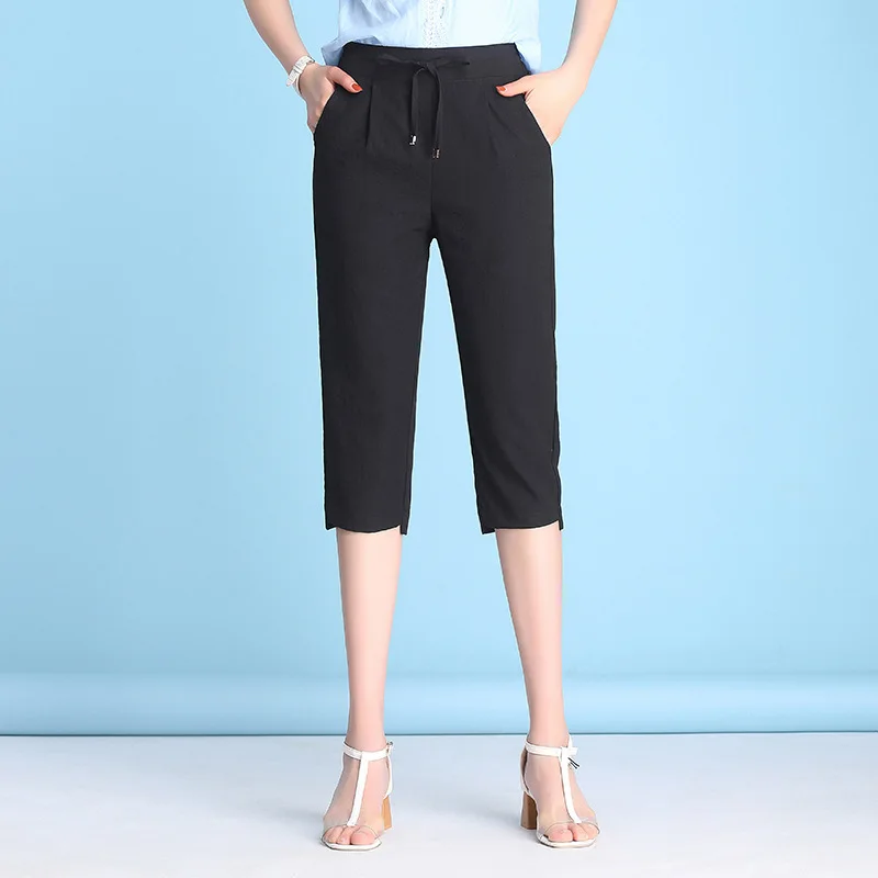 Plus Size 4xl Capris 3/4 Pant Women High Waist 3/4 Trousers Women Linen Pants Tie Pant Trousers Harem Elastic Harem
Plus Size 4xl Capris 3/4 Pant Women High Waist 3/4 Trousers Women Linen Pants Tie Pant Trousers Harem Elastic Harem