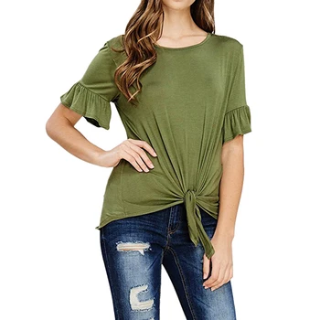 Women Tops Nice New VogueFemale Summer Casual O-Neck Bandage Lace-up T-shirt Half Butterfly Sleeve Solid Tees Shirt 7Q2112
Women Tops Nice New VogueFemale Summer Casual O-Neck Bandage Lace-up T-shirt Half Butterfly Sleeve Solid Tees Shirt 7Q2112