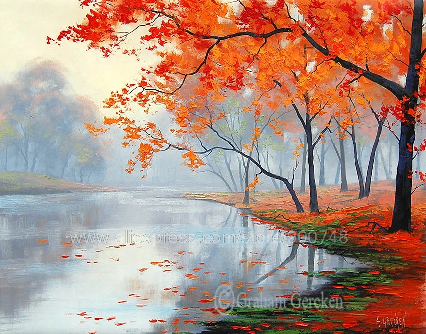 Misty Large Autumn Painting Commissioned Lake Impressionist Landscape Wall Decor Hotel Decorative Painting Free Shipping
Misty Large Autumn Painting Commissioned Lake Impressionist Landscape Wall Decor Hotel Decorative Painting Free Shipping