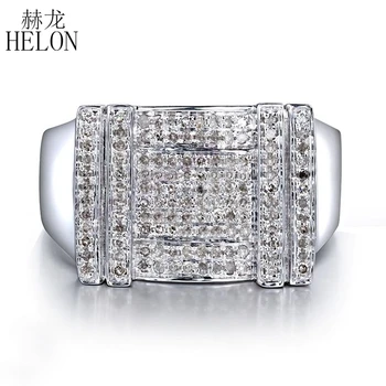 HELON Men's Jewelry Gift Real 925 Sterling Silver Pave Setting 0.5ct 100% Genuine Natural Diamond Wedding Ring Trendy Party Ring 
HELON Men's Jewelry Gift Real 925 Sterling Silver Pave Setting 0.5ct 100% Genuine Natural Diamond Wedding Ring Trendy Party Ring