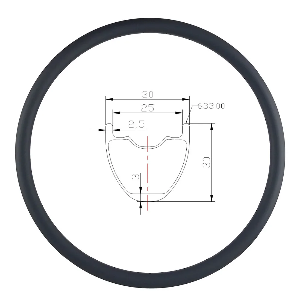 29er 30 мм бескамерный MTB AM ENDURO карбоновый обод hookless clincher UD 3K 12K матовый глянец 24H 28H 32H