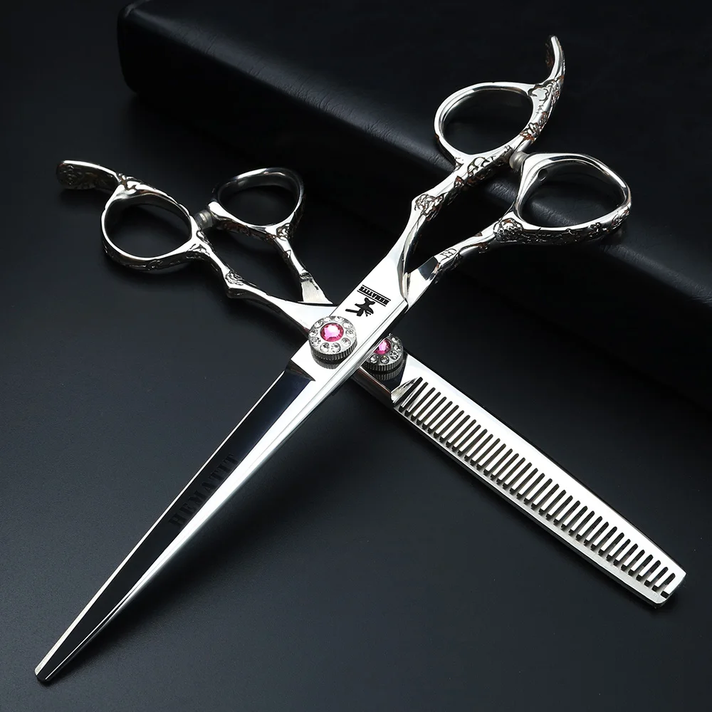 High-end hairdressing scissors 19.5cm hairdressing scissors 7-inch refinement scissors and cutting scissors combination
High-end hairdressing scissors 19.5cm hairdressing scissors 7-inch refinement scissors and cutting scissors combination