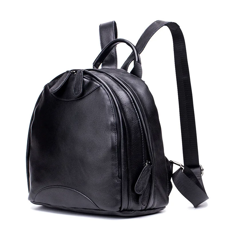 2019 Fashion Genuine Leather Simple Women Backpack Double Zipper Female Travel Backpack Black School Bags for Teenage Girl DC382 
2019 Fashion Genuine Leather Simple Women Backpack Double Zipper Female Travel Backpack Black School Bags for Teenage Girl DC382