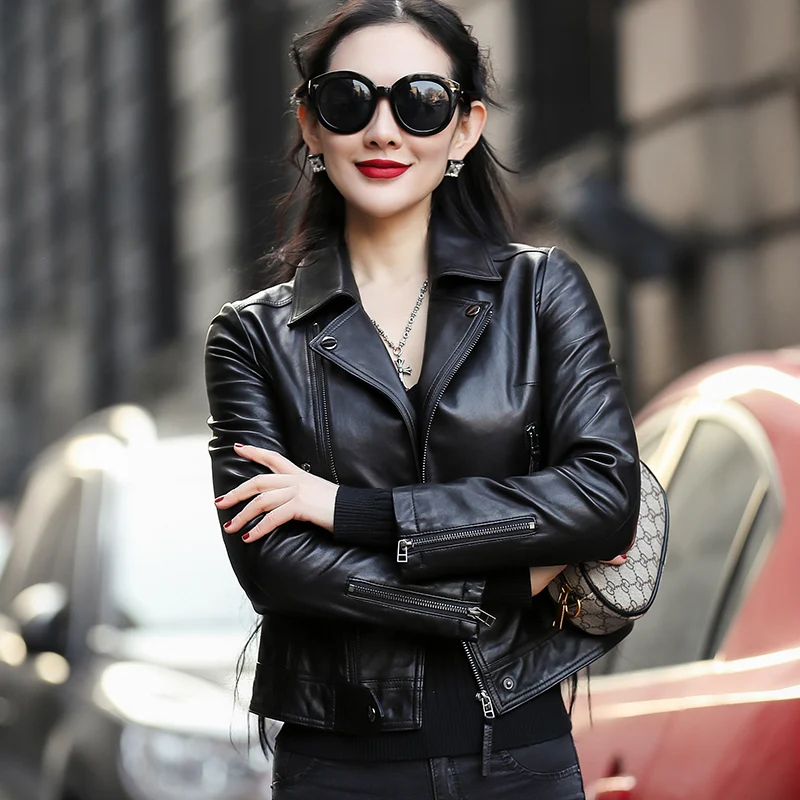 PTSLAN 2019 Women's Genuine Leather Jackets Motorcycle Lady's Original Lambskin P5197
PTSLAN 2019 Women's Genuine Leather Jackets Motorcycle Lady's Original Lambskin P5197